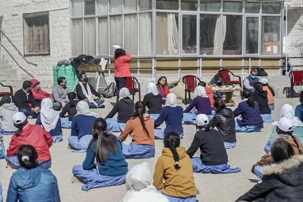 Empowering School Girls of Ladakh through Asmita Awareness Workshops organized to educate them about issues such as domestic abuse, government schemes, civic rights and healthcare