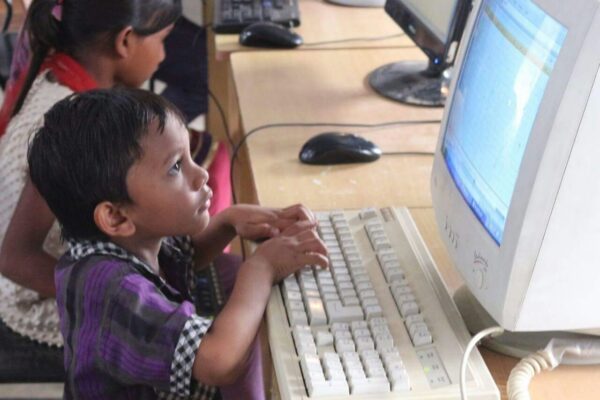 Karmakonnect Gifted Smart Class Setup for School Kids in a Remote Tribal Village near Bhopal, Madhya Pradesh.