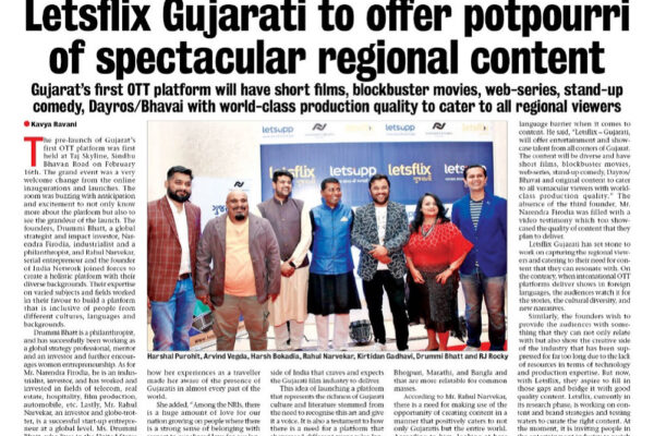 Letsflix Gujarati to Offer Potpouri of Spectacular Regional Content.