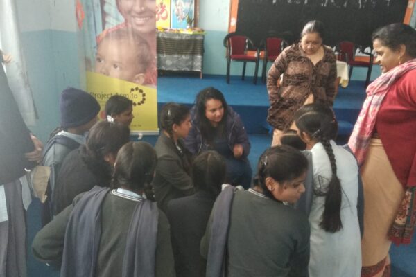 Sharing Experiences and Learnings with Young School Girls, During Asmita Workshop at Sharda Vihar School, Bhopal, MP.